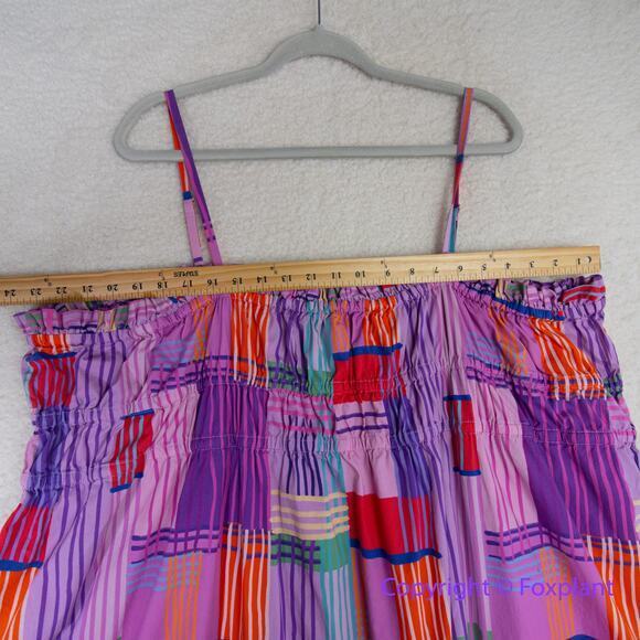 Eloqui Shift Dress‎ Smocked Bodice Empire Gathered Color Block Midi plus size 20 - Picture 8 of 14